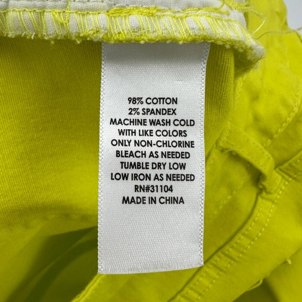 Crown & Ivy Crop Women's size 14 Neon Yellow Denim jeans - Picture 4 of 5